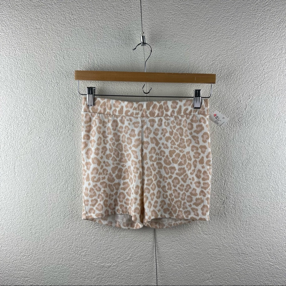 Colsie l XS Pastel Animal Leopard Print Super Soft Fleece Lounge Sleep Shorts.